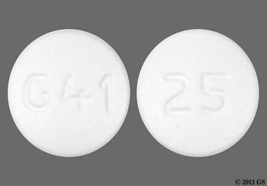 White Round 25 And G41 - Carvedilol 25mg Tablet