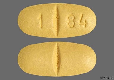 Yellow Oblong 1 84 - Oxcarbazepine 300mg Tablet