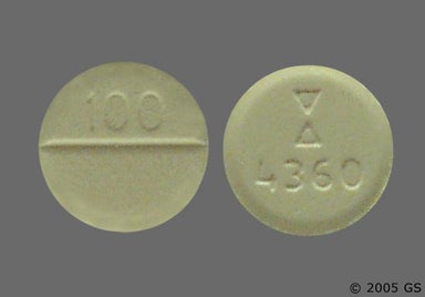 Yellow Round 4360 - Clozapine 100mg Tablet