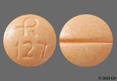 Orange Round LOGO 127 - Clonidine Hydrochloride 0.1mg Tablet