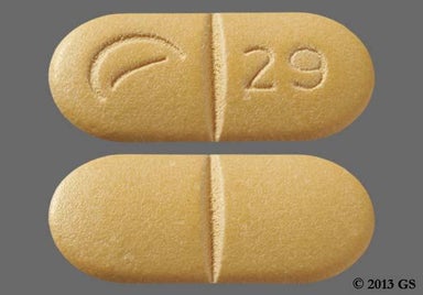 Yellow Oblong LOGO 29 - Oxycodone Hydrochloride/Ibuprofen 5mg-400mg Tablet