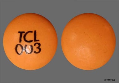 Orange Round TCL 003 - CVS Gentle Laxative 5mg Enteric Coated Tablet