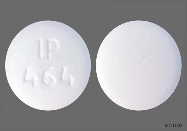 white round pill with ip 464 on one side
