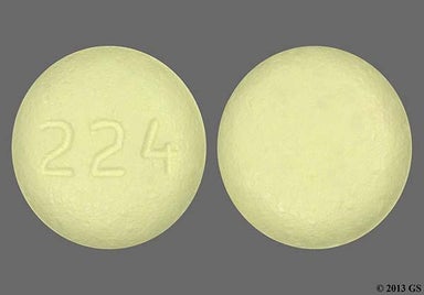 Yellow Round 224 - Tiagabine Hydrochloride 4mg Tablet