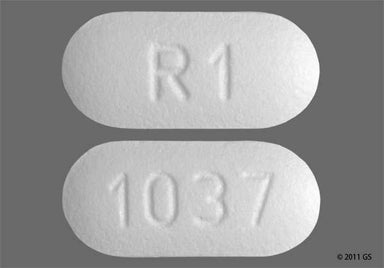 White Oblong 1037 - Risperidone 1mg Tablet