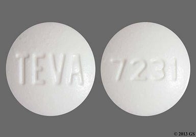 White Round Teva And 7231 - Cilostazol 100mg Tablet