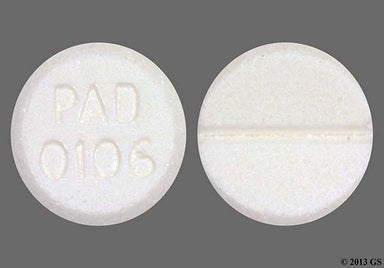 White Round Pad 0106 - Bromocriptine Mesylate 2.5mg Tablet