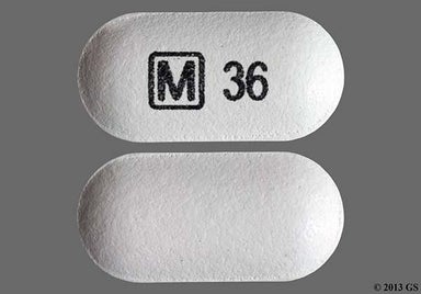 White Oblong M 36 - Methylphenidate Hydrochloride 36mg Extended-Release Tablet