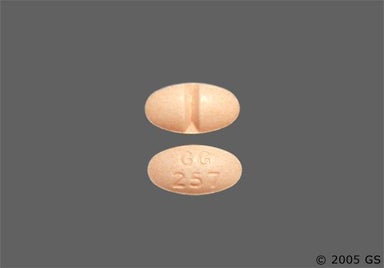 Peach Oval GG 257 - Alprazolam 0.5mg Tablet