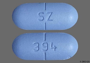 Blue Oblong Sz And 394 - Valacyclovir Hydrochloride 1g Tablet