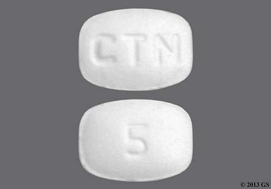 White Modified Rectangle 5 And Ctn - Cetirizine Hydrochloride 5mg Tablet