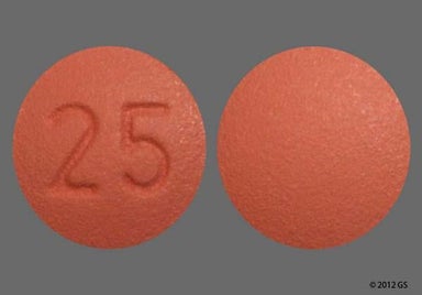 Peach Round 25 - Quetiapine Fumarate 25mg Tablet