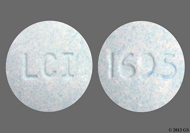 Blue Round Lci And 1695 - Butalbital/Acetaminophen/Caffeine 50mg-325mg-40mg Tablet
