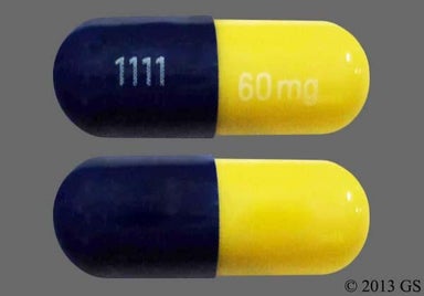 Blue, Yellow Capsule 1111 60 mg - Duloxetine 60mg Delayed-Release Capsule