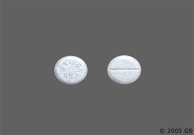 Gray Round WATSON 487 - Estradiol 1mg Tablet