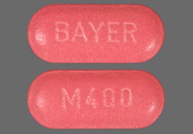 Red Oblong Bayer And M400 - Moxifloxacin Hydrochloride 400mg Tablet