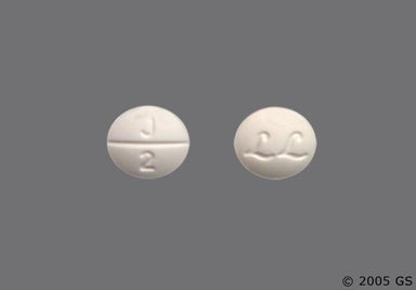 White Round J 2 - Methazolamide 50mg Tablet
