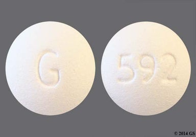 White Round G And 592 - Pilocarpine Hydrochloride 5mg Tablet