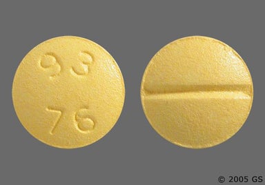 Yellow Round 93 76 - Isosorbide Mononitrate 20mg Tablet