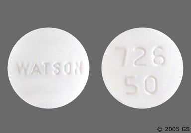 White Round WATSON - Meperidine Hydrochloride 50mg Tablet