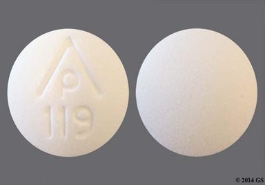 White Round LOGO 119 - Sodium Bicarbonate 650mg Tablet