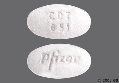White Oval Pfizer And Cdt 051 - Amlodipine Besylate/Atorvastatin Calcium 5mg-10mg Tablet