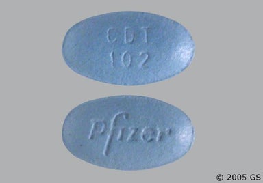 Blue Oval Cdt 102 And Pfizer - Amlodipine Besylate/Atorvastatin Calcium 10mg-20mg Tablet