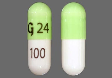 Green And White G 24 100 - Zonisamide 100mg Capsule