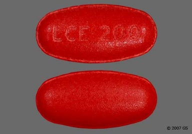 Red-Brown Oval Lce 200 - Carbidopa/Levodopa/Entacapone 50mg-200mg-200mg Tablet