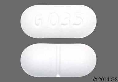 White Oblong G 035 - Hydrocodone Bitartrate/Acetaminophen 5mg-325mg Tablet