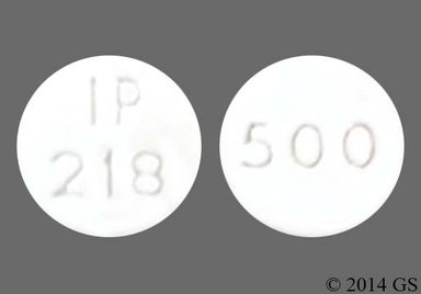 White Round IP 218 - Metformin Hydrochloride 500mg Tablet