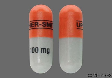 Gray And Red-Brown Upsher-Smith 100 Mg - Topiramate 100mg Extended-Release Capsule (Once-Daily)