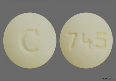 Yellow Round C And 745 - Repaglinide 1mg Tablet