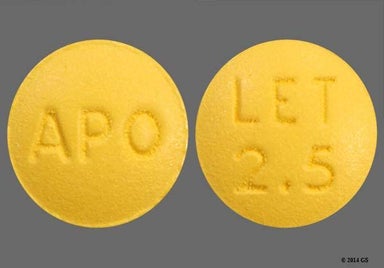 Yellow Round Apo And Let 2.5 - Letrozole 2.5mg Tablet