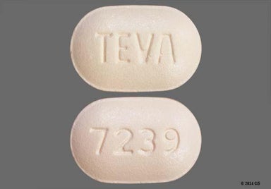 Pink Oblong Teva And 7239 - Irbesartan/Hydrochlorothiazide 300mg-12.5mg Tablet