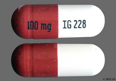 Brown, White Capsule 100 mg IG 228 - Zonisamide 100mg Capsule
