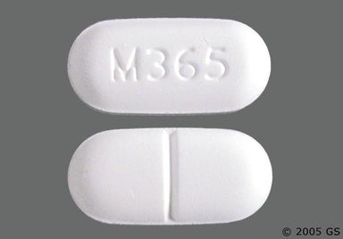 White Oblong M365 - Hydrocodone Bitartrate/Acetaminophen 5mg-325mg Tablet