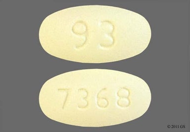 Yellow Oval 7368 - Losartan Potassium/Hydrochlorothiazide 100mg-25mg Tablet