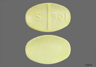 Yellow Oval S 901 - Alprazolam 0.5mg Tablet