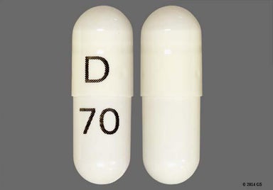White Capsule D 70 - Didanosine 125mg Delayed-Release Capsule