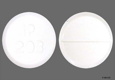 White Round IP 203 - Oxycodone Hydrochloride/Acetaminophen 5mg-325mg Tablet