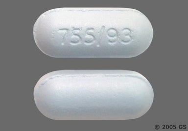 Blue Oblong 755/93 - Diflunisal 500mg Tablet
