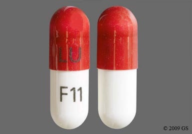 Maroon, White Capsule LU F11 - Cefadroxil 500mg Capsule