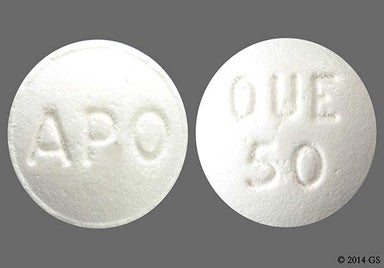 White Round Apo And Que 50 - Quetiapine Fumarate 50mg Tablet
