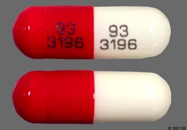 Orange, White Capsule 93 3196 93 3196 - Cefadroxil 500mg Capsule