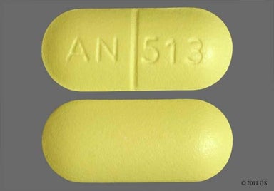 Yellow Oblong AN 513 - Salsalate 750mg Tablet