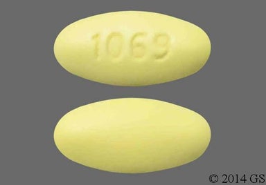 Yellow Oval 1069 - Valsartan 160mg Tablet