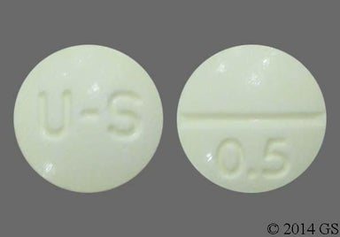 Yellow Round U-S - Clonazepam 0.5mg Tablet