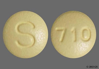 Yellow Round S And 710 - Topiramate 50mg Tablet