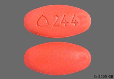 Red-brown Oval LOGO 244 - Trandolapril/Verapamil Hydrochloride 4mg-240mg Extended-Release Tablet
